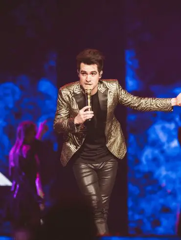 Panic! At the Disco member Brendon Urie at the KeyBank Center in Buffalo, NY.